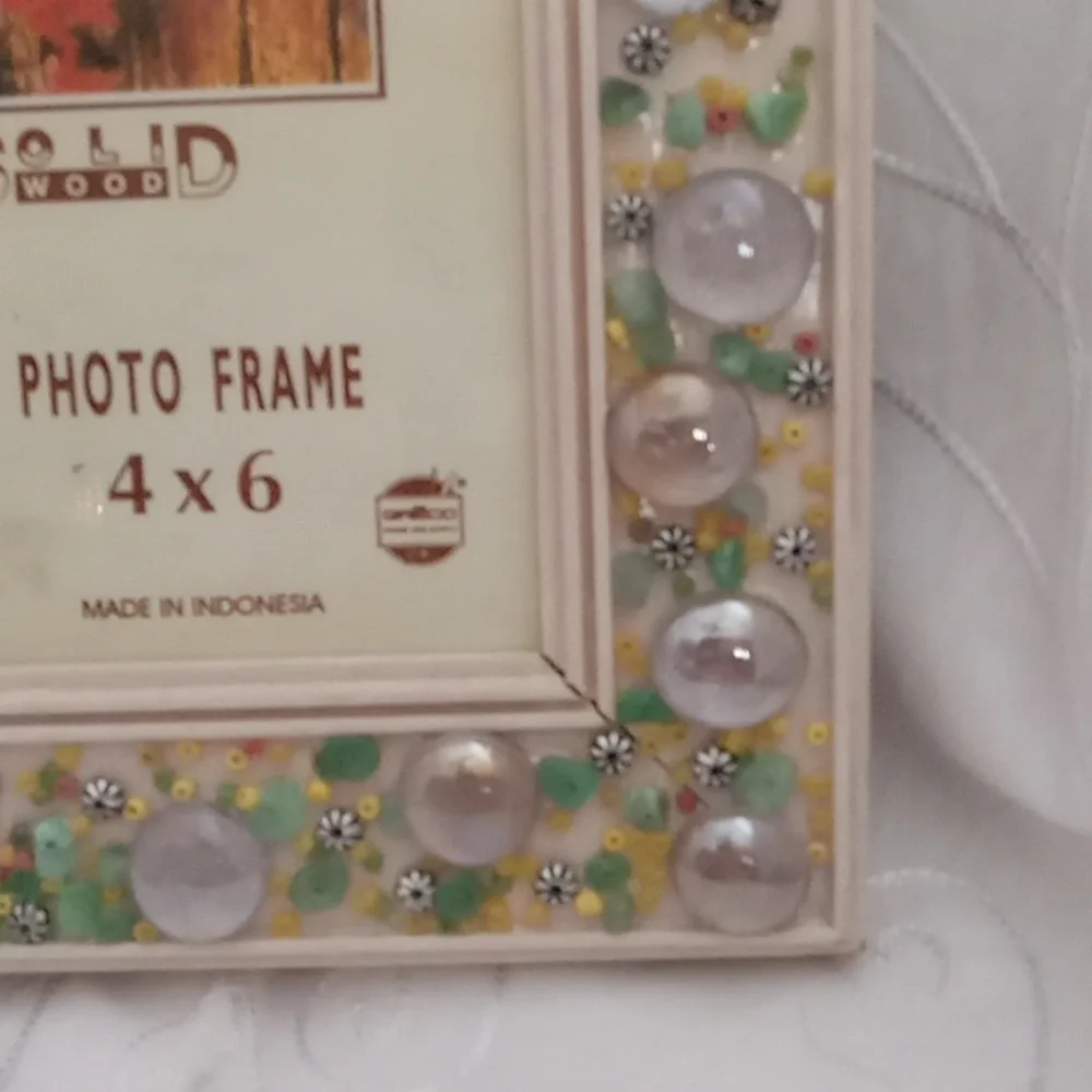 Nice Beaded Wooden Picture Frame